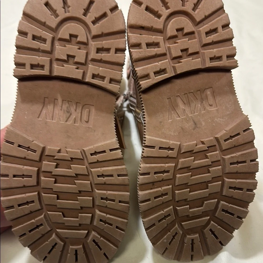 DKNY Kids' Glossy Beige Lace-Up Boots - Picture 6 of 9